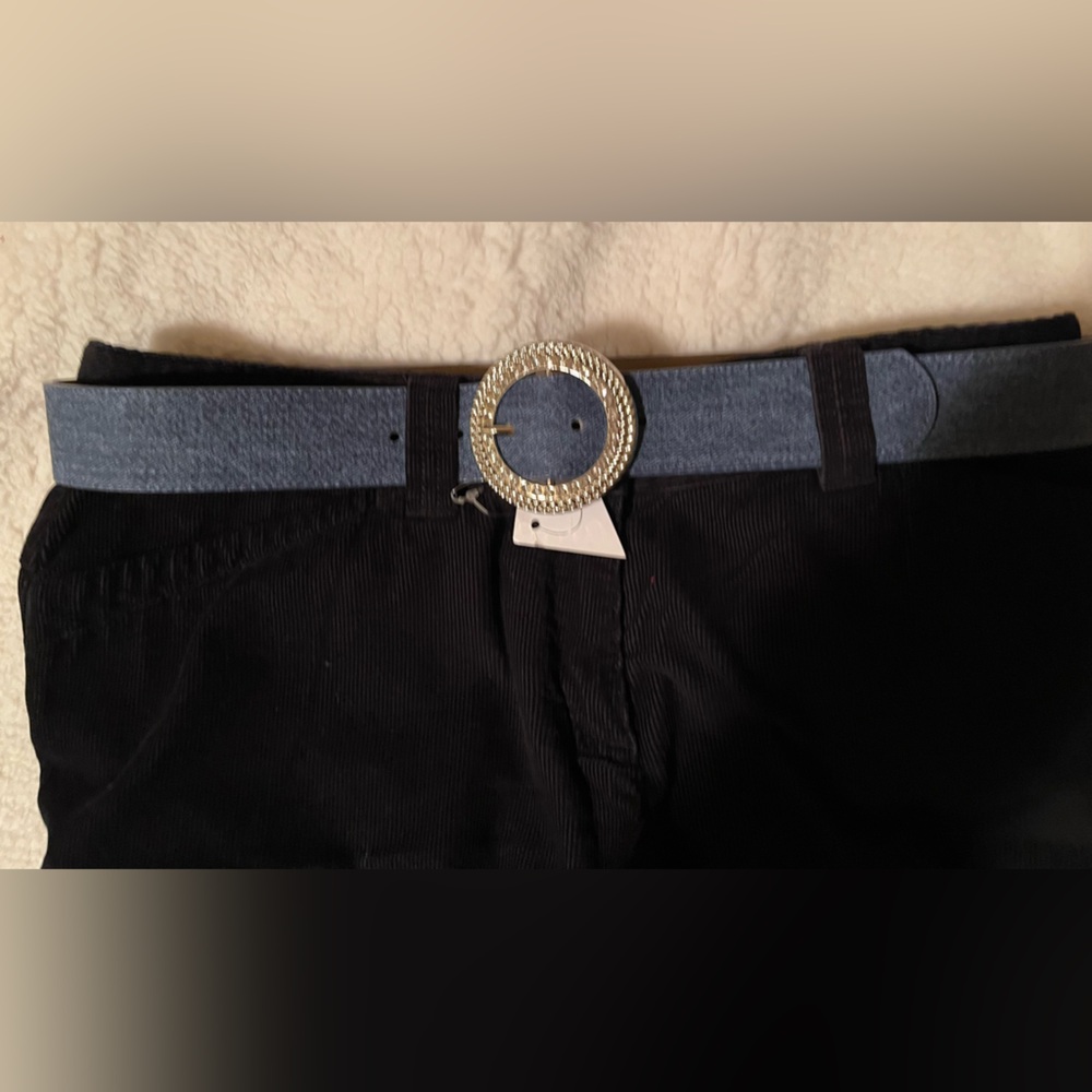 Faux Leather / Rhinestone Buckle - Picture 3 of 4